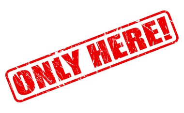 Sadece burada kırmızı damga metni