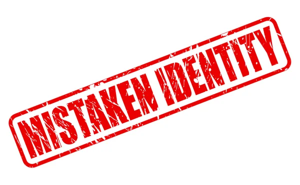 MISTAKEN IDENTITY red stamp text — Stock Vector