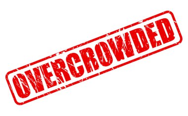 OVERCROWDED red stamp text clipart