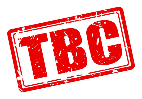 Tekst czerwony znaczek TBC — Wektor stockowy