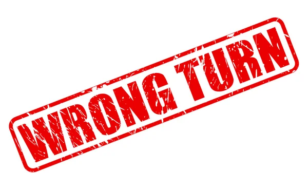 Wrong Turn rode stempel tekst — Stockvector