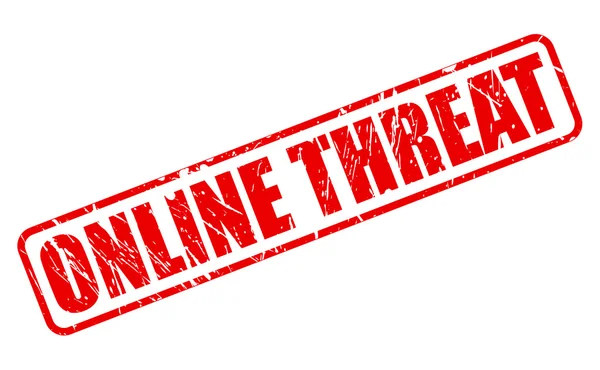 オンラインの脅威の赤いスタンプのテキスト — ストックベクタ