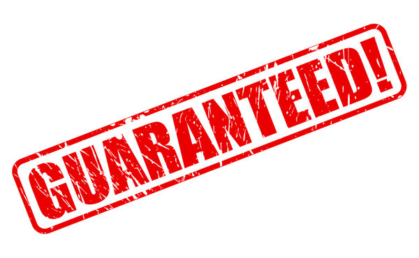 GUARANTEED red stamp text