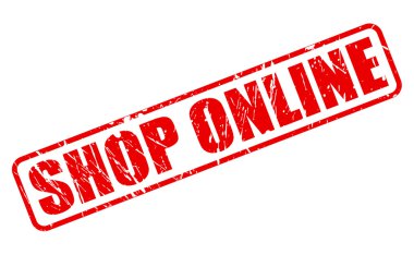 Shop online red stamp text clipart