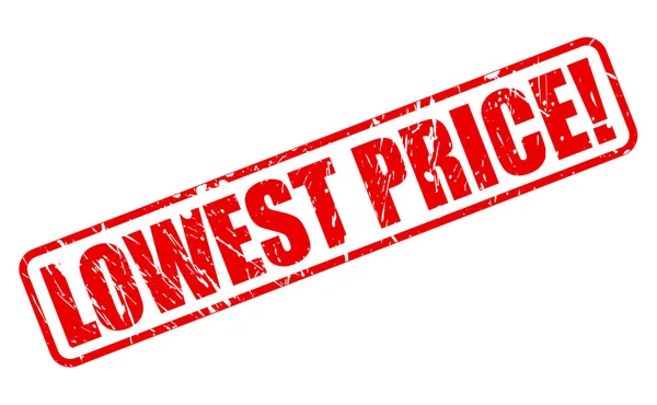 Preço mais baixo vermelho carimbo texto —  Vetores de Stock