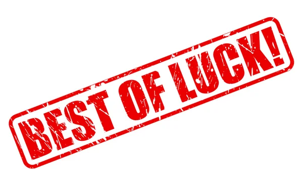 BEST OF LUCK red stamp text — Stock Vector