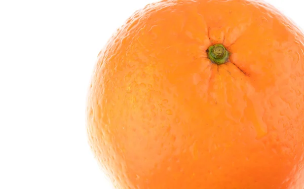 微距特写镜头新鲜湿橙白色背景上 — 图库照片