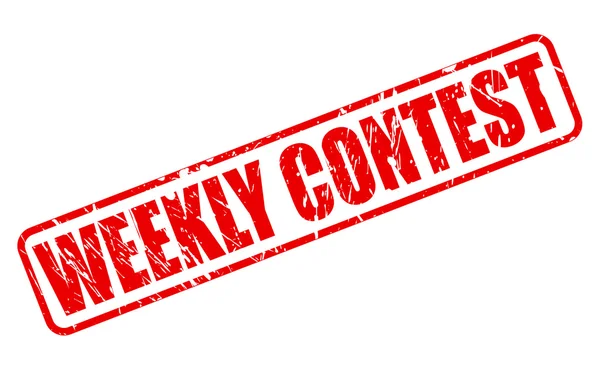Concurso semanal sello rojo texto — Vector de stock
