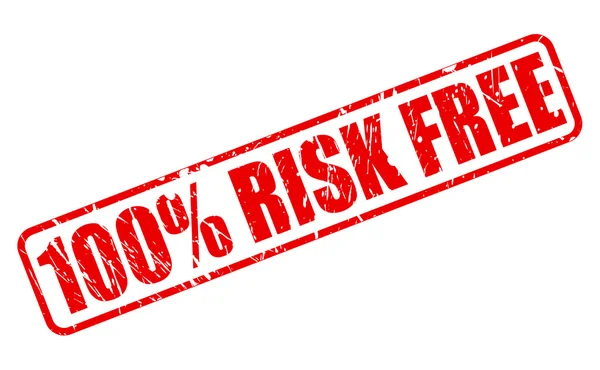 100 per cento testo timbro rosso privo di rischio — Vettoriale Stock