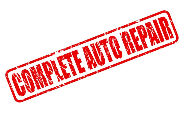 Completo auto reparación sello rojo texto — Vector de stock