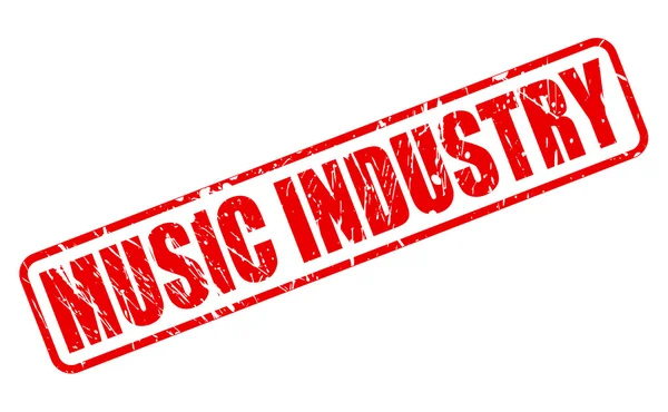 Μουσική βιομηχανία κόκκινη σφραγίδα κειμένου — Διανυσματικό Αρχείο