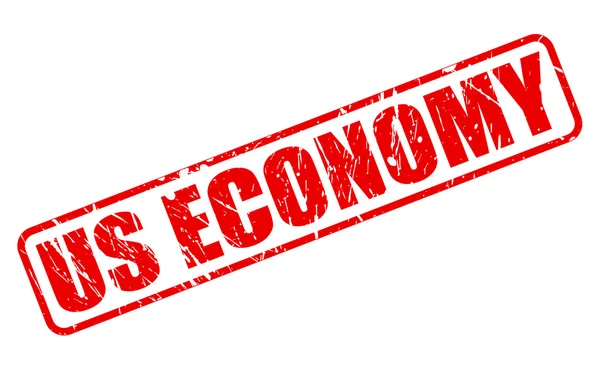 US ECONOMY texte du timbre rouge — Image vectorielle