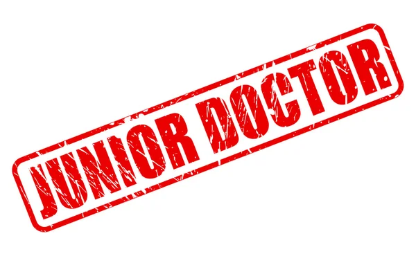 JUNIOR DOCTOR timbro rosso testo — Vettoriale Stock