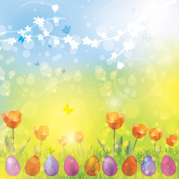 Easter spring colorful vector illustration — Stock Vector