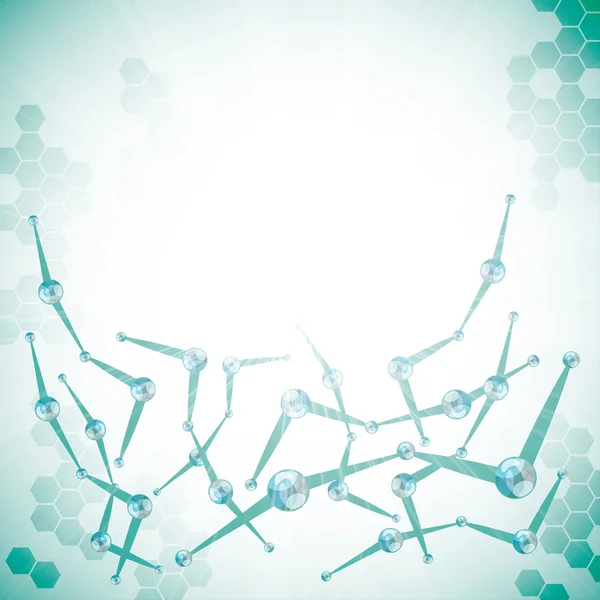 Abstraktní molekula zelené barvy pozadí — Stockový vektor