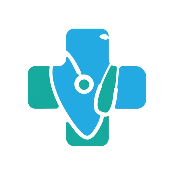 Символ медицинской сине-зелёной аптеки — стоковый вектор