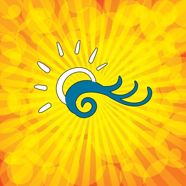 オレンジ色の背景太陽アイコン ベクトル図 — ストックベクタ
