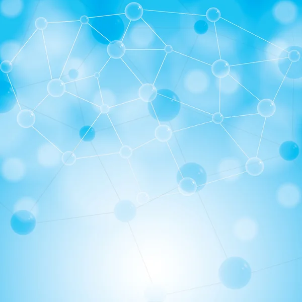 Abstrait molécule bleu couleurs fond — Image vectorielle