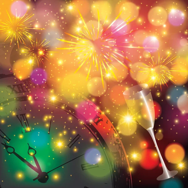 Abstrakt vintern nyår bakgrund med fireworks — Stock vektor