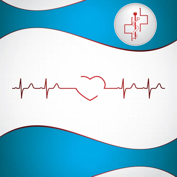 Abstract medical cardiology ekg background — Stock Vector