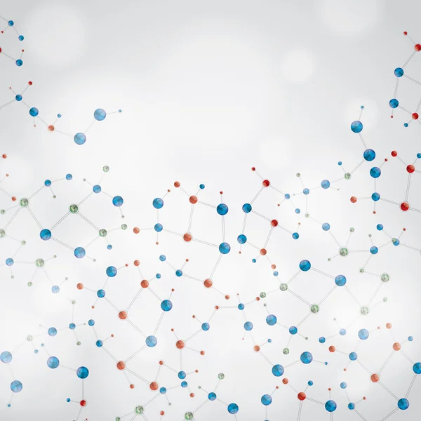 抽象的な分子グリーン ブルーの背景 — ストックベクタ