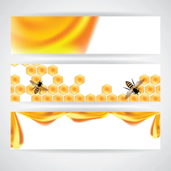 Sweet honey vector illustration, orange illustration banner — Stock Vector