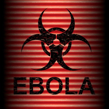 Ebola virüsü soyut grunge uyarı simgesi