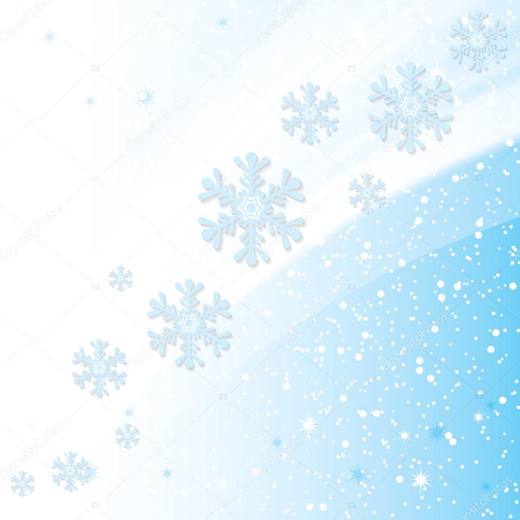 Abstract winter blue snowflakes background 