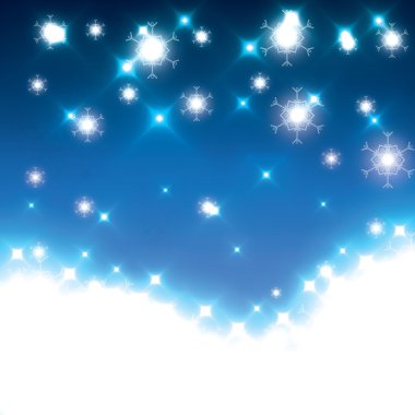 soyut kış mavi kar taneleri arka plan 