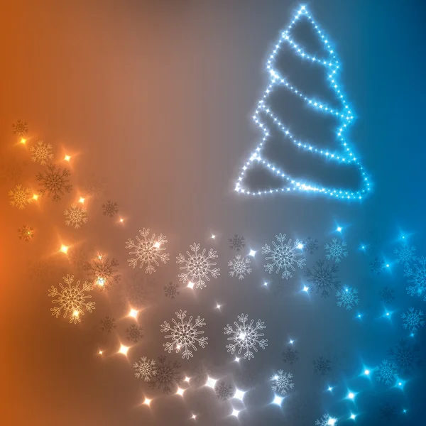 Blau orange Farbkombination Weihnachtsbeleuchtung Hintergrund — Stockvektor