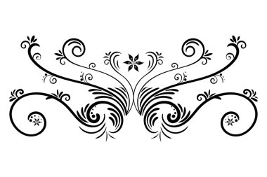 Elle çizilmiş vektör girdap çiçek öğeleri