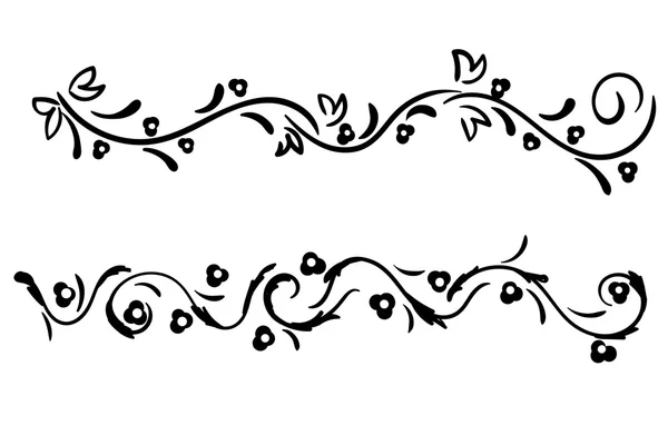 Elementos de flores de remolino vectorial dibujado a mano — Vector de stock