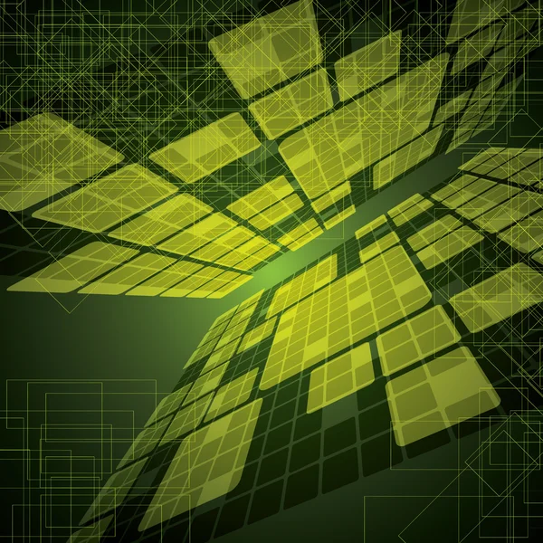 Abstracte futuristische groene lichte achtergrond afbeelding — Stockvector