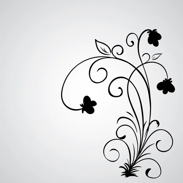 Elementos de flores de remolino vectorial dibujado a mano — Vector de stock