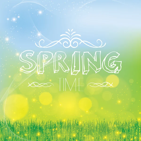 Abstrait printemps fond vert — Image vectorielle