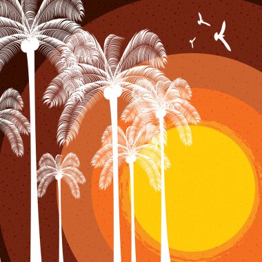 Renkli yaz plaj şablonu