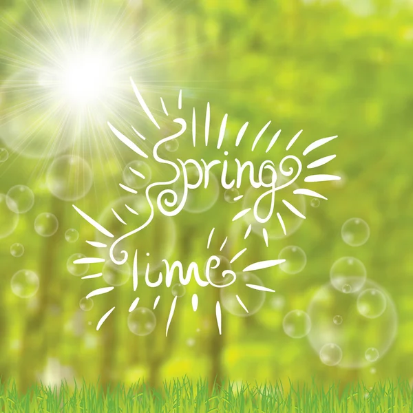 Abstract spring time trees forest background — ストックベクタ