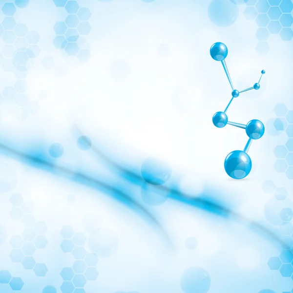 Molécula abstrata fundo azul — Vetor de Stock