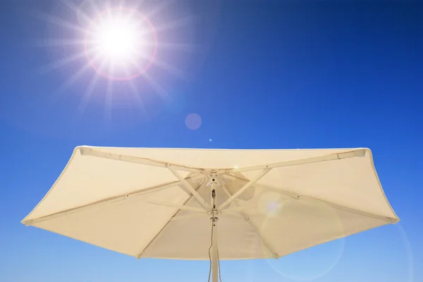 Cooling sun protection umbrella summer light — 스톡 사진