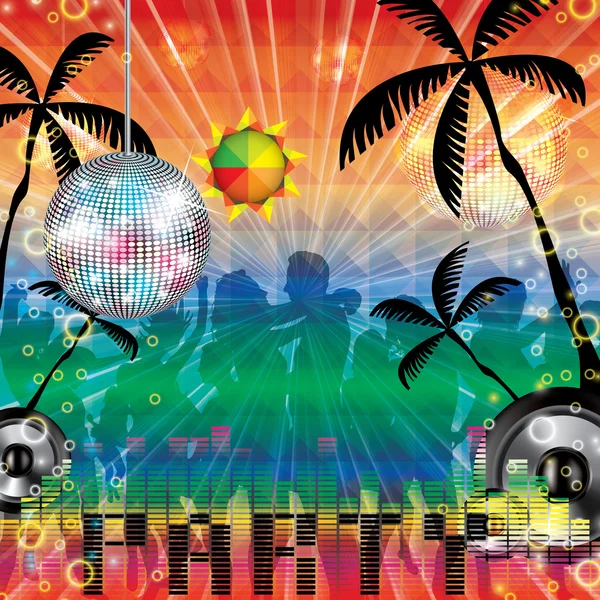 Verano playa fiesta volante diseño — Vector de stock