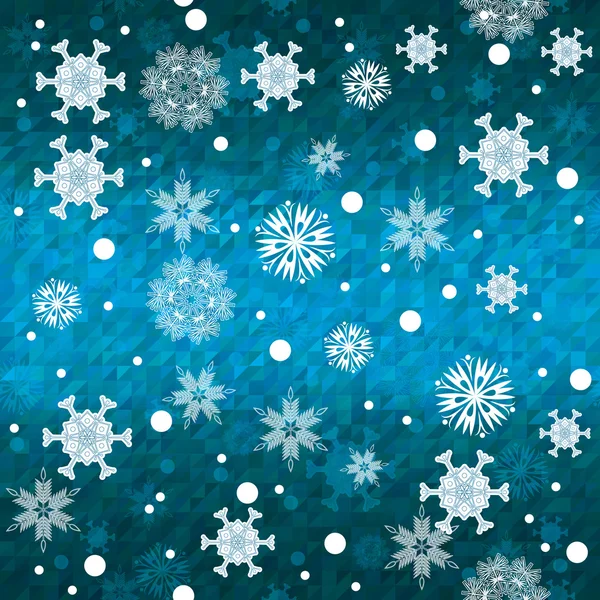 Sans couture bleu hiver flocons de neige motif fond — Image vectorielle