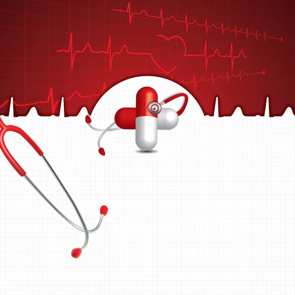 Resumen cardiología médica ekg antecedentes — Archivo Imágenes Vectoriales