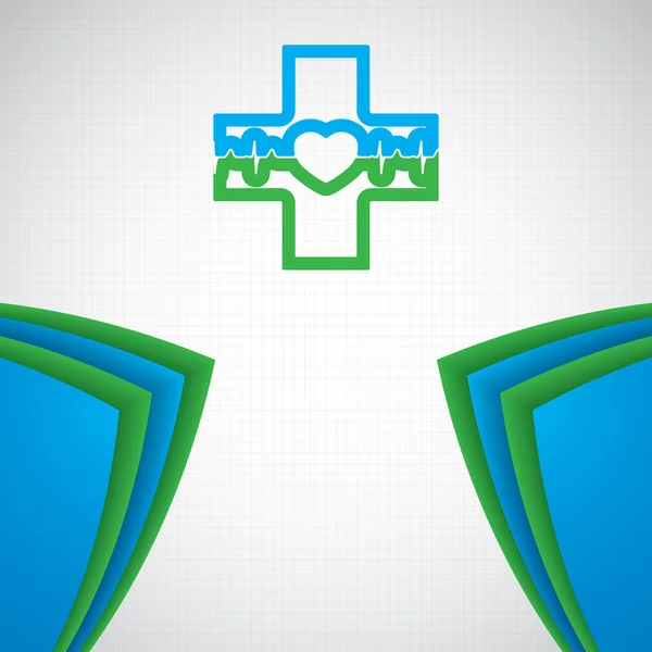 Abstraktní lékařské modrá zelená lékárna znamení — Stockový vektor