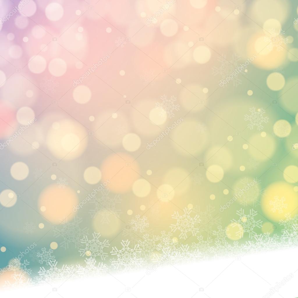 Abstract winter light colors snowflakes background