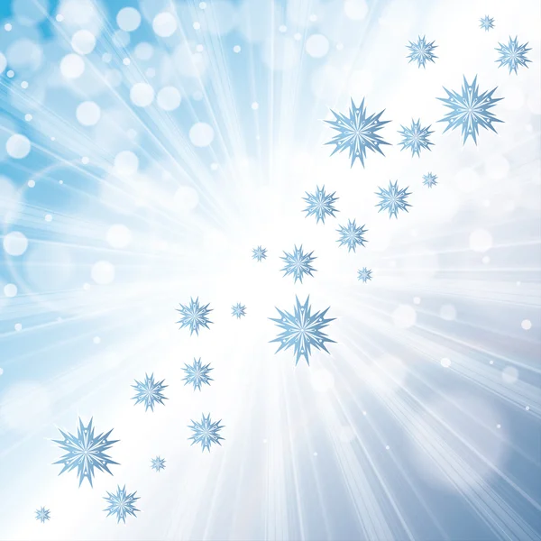 冬季的雪花蓝白色背景 — 图库矢量图片