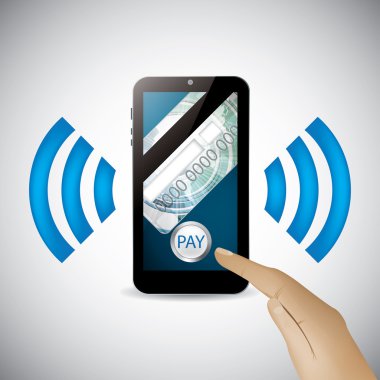 Modern smartphone Mobil ödeme teknoloji
