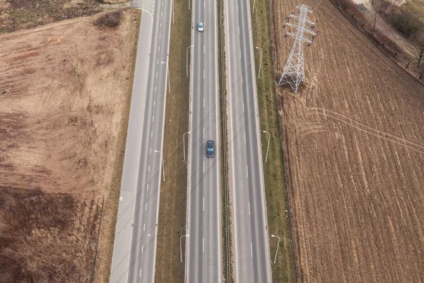 Vista aérea da rodovia — Fotografia de Stock