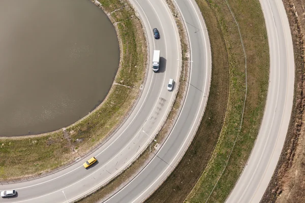 Luchtfoto van de snelweg — Stockfoto