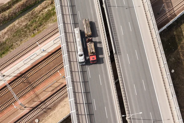 Вид с воздуха на шоссе — стоковое фото
