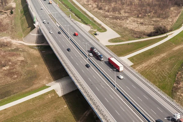 ポーランドで 6 車線の高速道路 — ストック写真